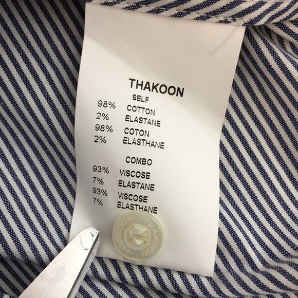 Thakoon Addition Tunic Top Womens 0 Gray Blue Half & Half Button Back Sleeveless - Picture 8 of 11